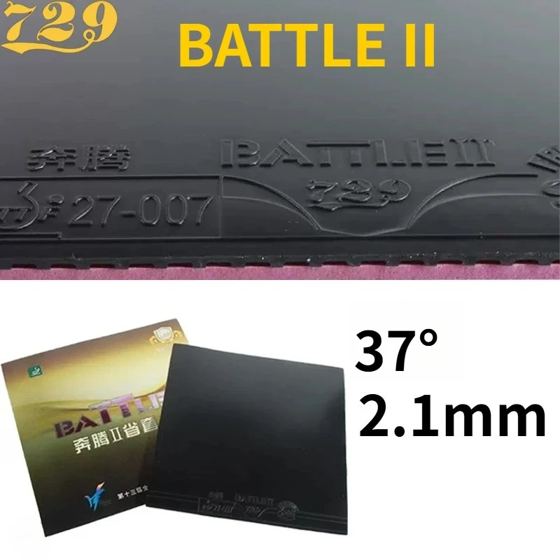 

Friendship 729 BATTLE II Table Tennis Rubber Provincial Soft Sticky Pimples in 2.1mm High Elastic Sponge 37° Ping Pong Rubber