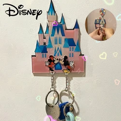 Soporte de llavero de punto de Disney, decoración de puerta de entrada de casa acrílica de dibujos animados, colgante de llave de Mickey Mouse, colgador de prevención de pérdida de llave