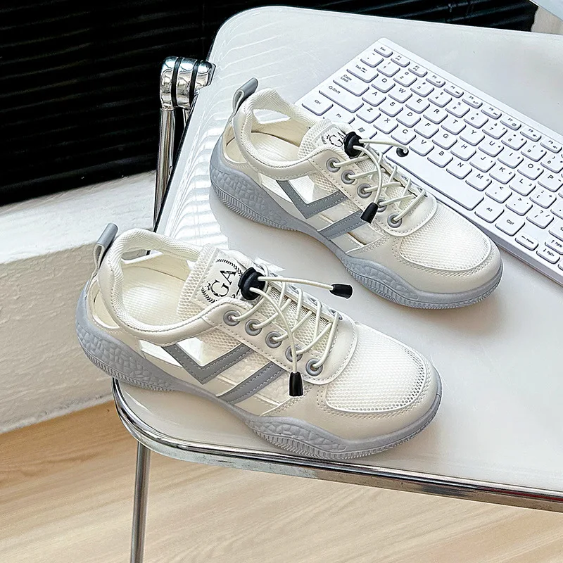 Women Platform Mesh Breathable Vulcanized Shoes Female Summer White Casual Sneakers Women Fashion Brand Shoes Zapatillas Mujer