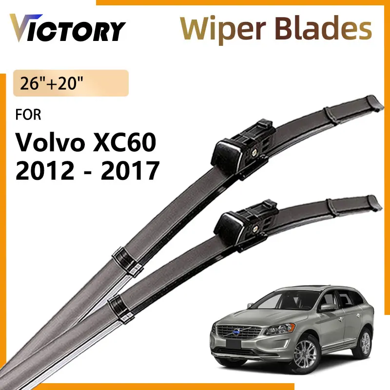 

Car Front Wiper Blades Set For Volvo XC60 2012 2013 2014 2015 2016 2017 Accessories Windshield Windscreen Window Brushes 26"+20"