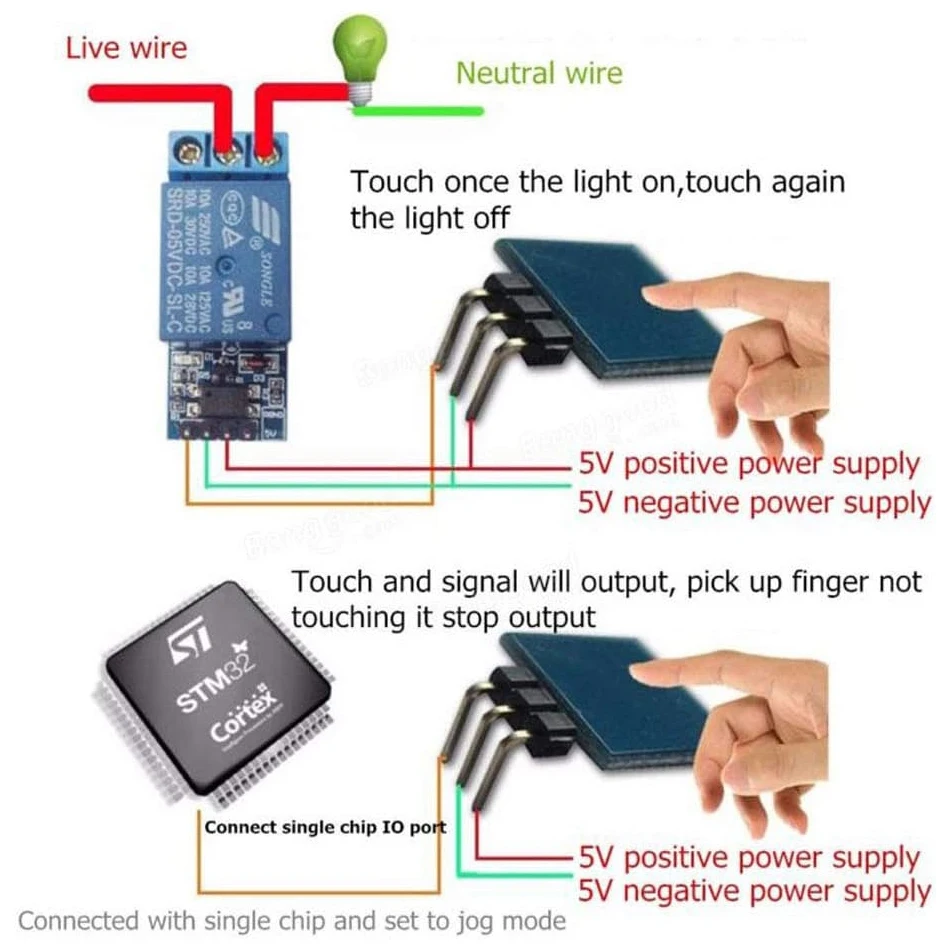 Módulo de interruptor de Sensor capacitivo táctil Digital TTP223B, bricolaje para Arduino Raspberry Pi, paquete de 10