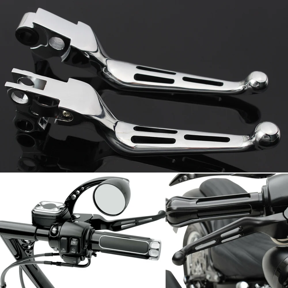 1 Pair Motorcycle Aluminum Clutch Brake Lever Handlebar Control Kits For Harley Dyna Softail Sportster Touring Road King 1996-17