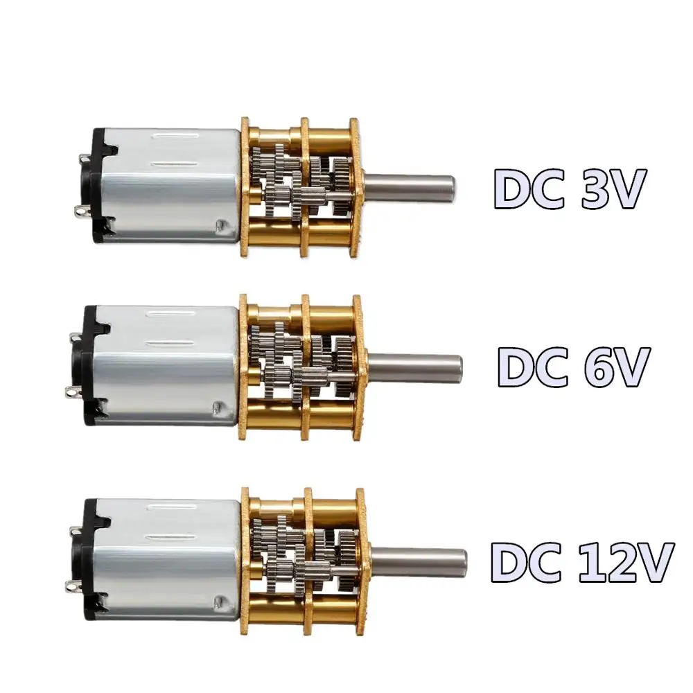 GA12-N20 Micro Metal Gear DC 3V 6V 12V Motor Gear 30RPM 50RPM 60RPM 100RPM 150RPM 200RPM 300RPM 600RPM 1000RPM Wheel Gear Motor