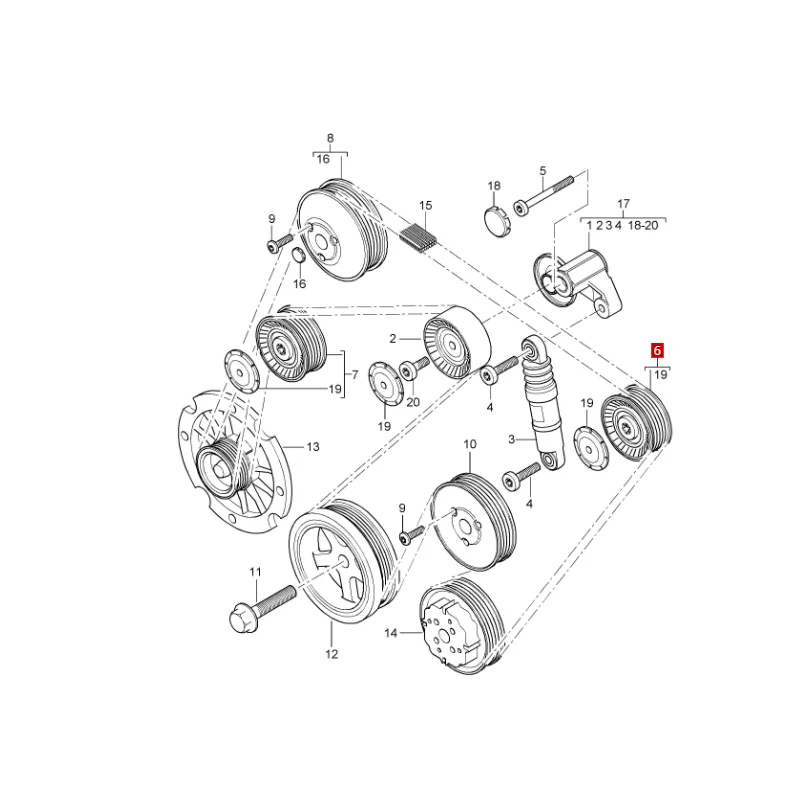 Po rs ch e Cayenne generator belt transition wheel guide roller  94810211902 94810211900 94810211901