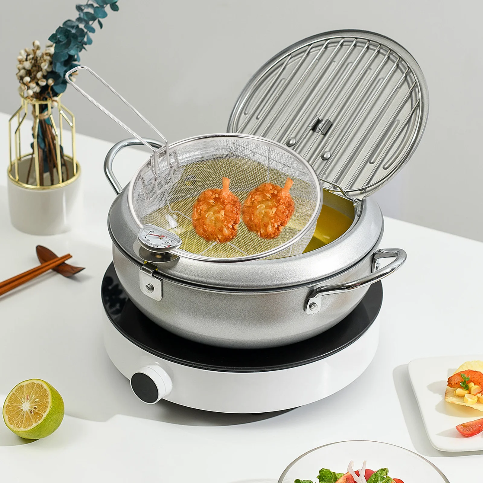 

Stainless Steel Folding Frying Basket Multi-Purpose Oil Drain Strainer For Home Kitchen Cooking Tool French Fries Snack Fryer