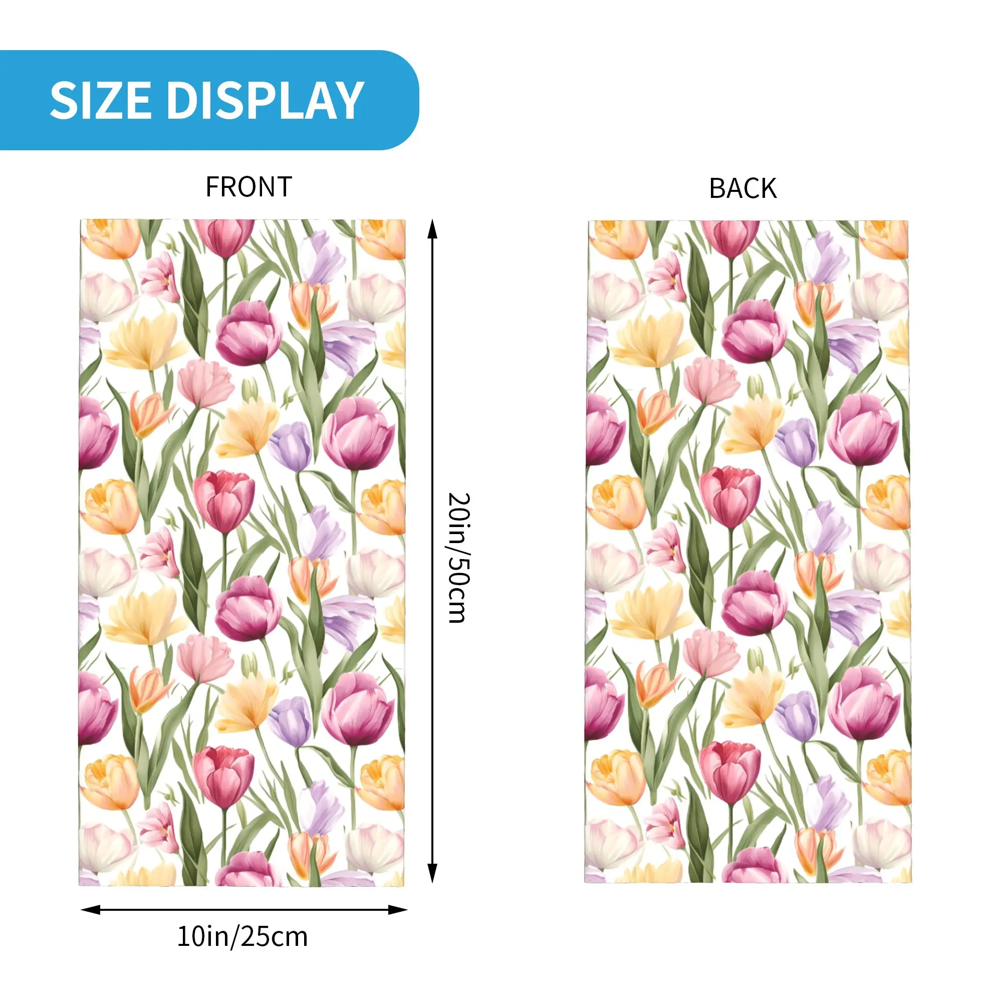 Colourful Tulips Bandana Neck Gaiter Printed Face Scarf Cycling Scarf Outdoor Sports Unisex Adult Windproof