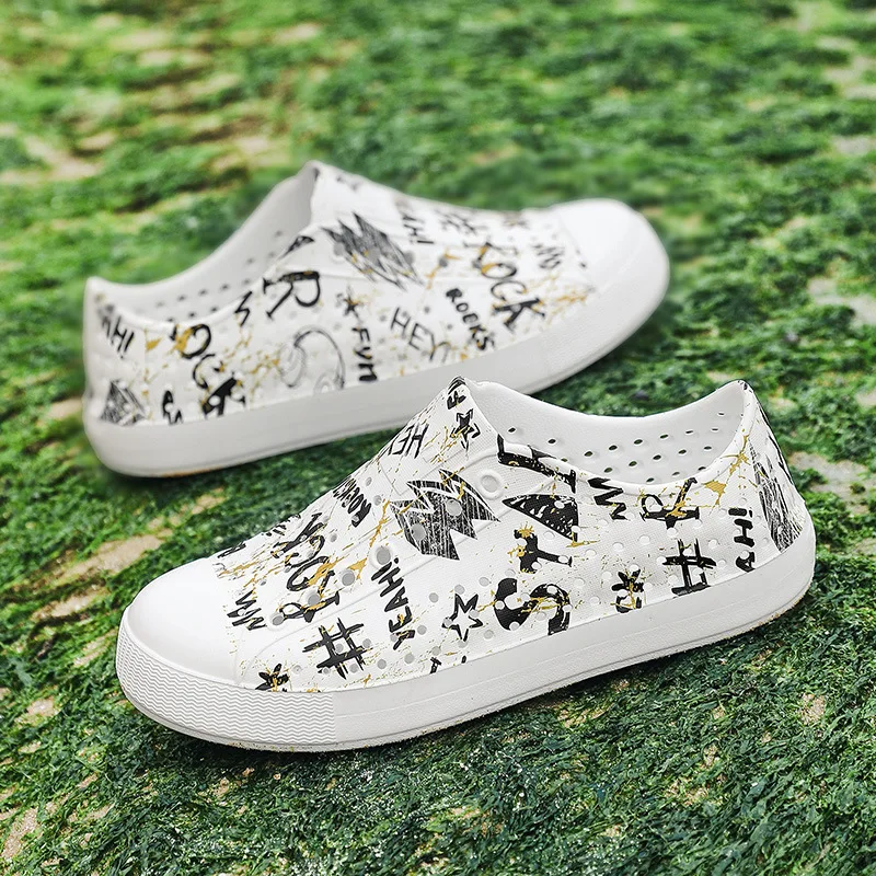 Summer Men Closed-toe Hollow-out Shoes Gent Non-slip Breathable Beach Wading Sandals Adult Outdoor Casual Sandals Everyday Wear