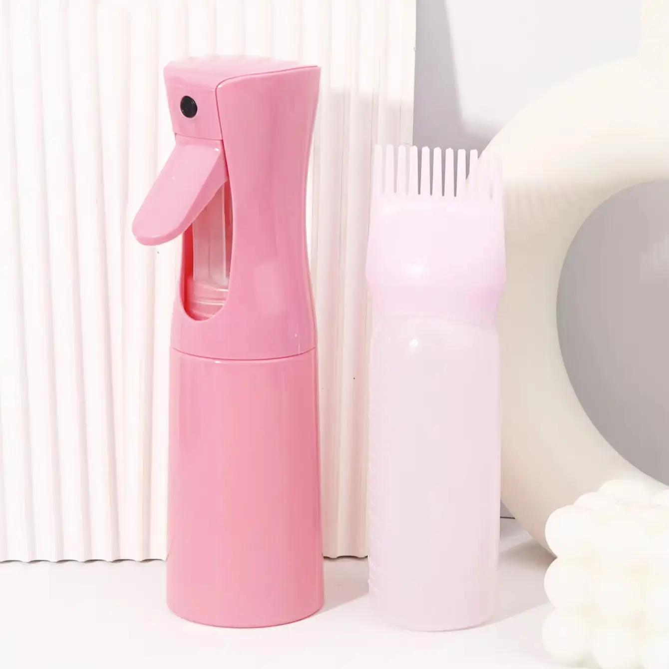 مجموعتان من أدوات تصفيف الشعر، زجاجة رذاذ وزجاجة توزيع مشط جذر الشعر لتصفيف الشعر الخاصة بشعر مستعار حقيقي