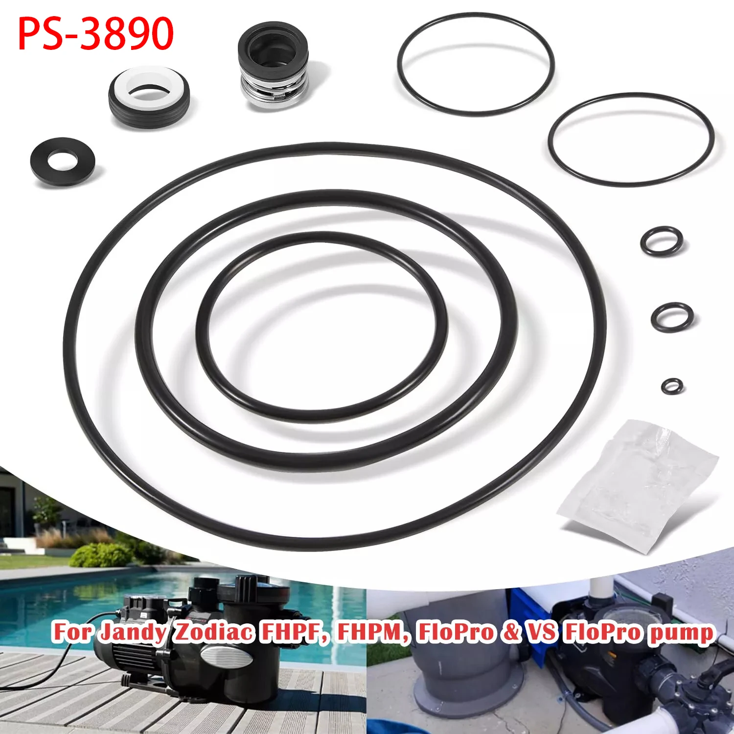 

TM O-Ring Rebuild Repair Kit, for Jandy,Zodiac,FloPro&VS FloPro,FHPF, FHPM Pool Pump Seal Gasket,Valve Kit,Diffuser/Impeller