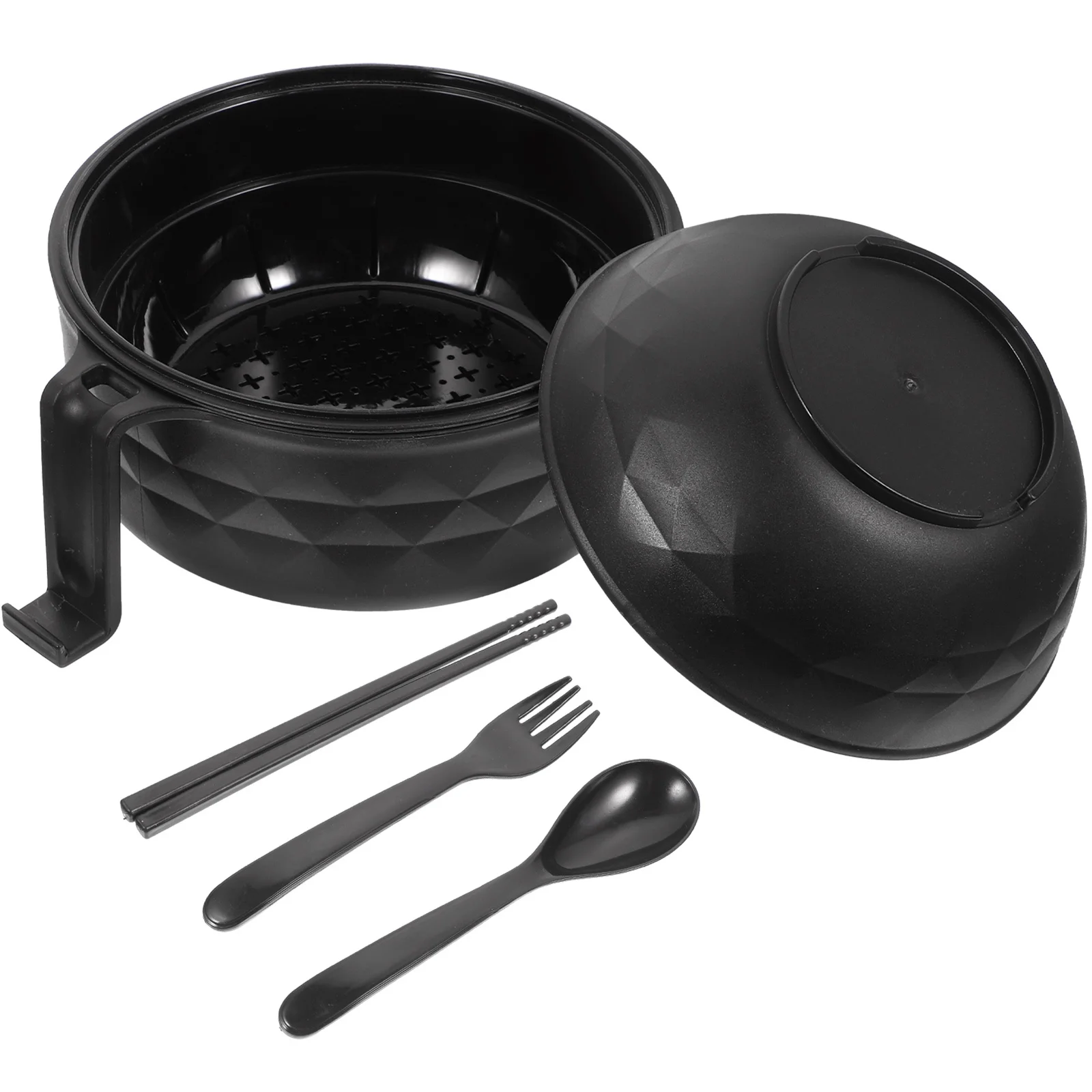 

1 Set Wheat Straw Bowl With Lid Noodle Soup Container Reusable Bento Box Kitchen Supplies Tableware Set For Daily Use Lunch