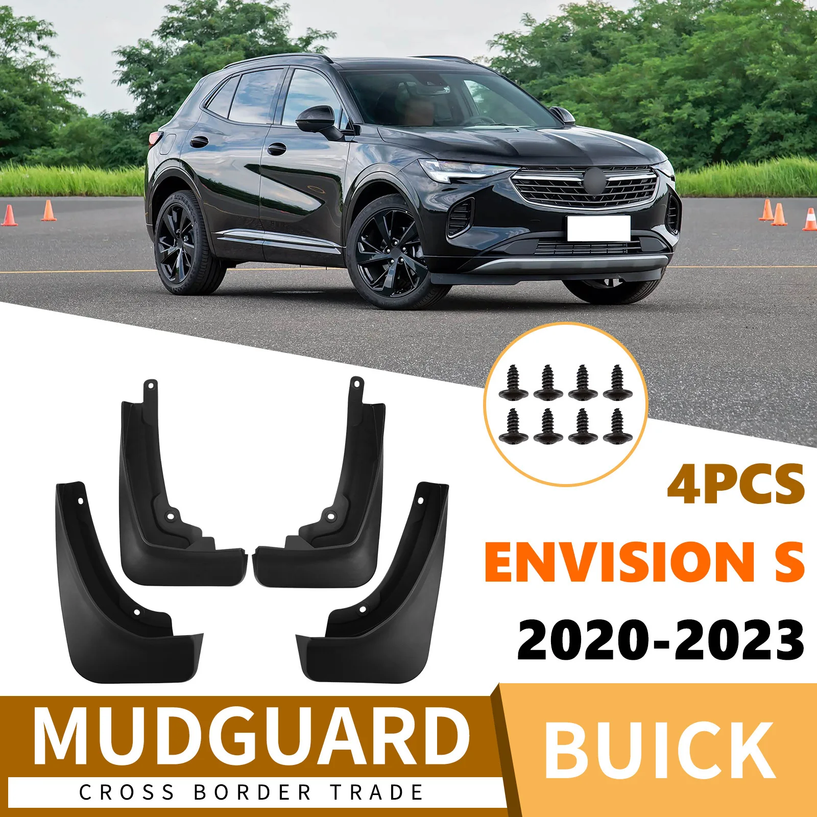 

For 2020-2023 Buick Envision S Front Rear Mud Flaps Mudguards Splash Guards ABS Plastic Accessories