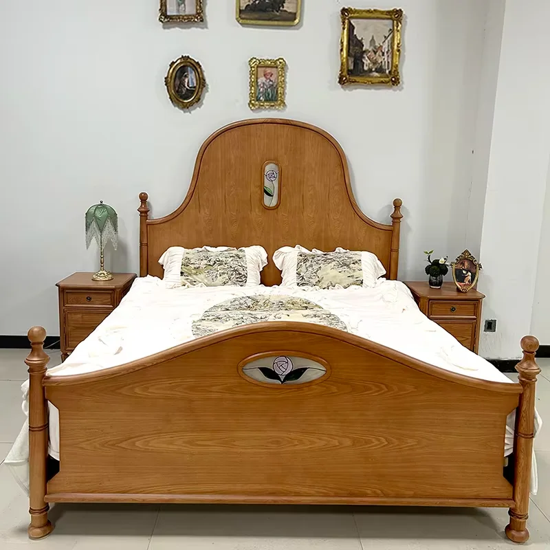 Adults Princess Wood Double Bed Luxury Loft Mattress Queen Girls Double Bed Space Saving Cama Matrimonial Bedroom Furniture