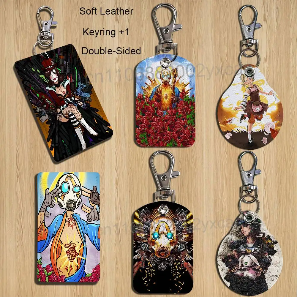 Mad Moxxi Lilith Borderlands Leather Keychain Badge Holder with Lanyard - ID/Access Card Holder, Key Ring Accessory, Gift Option