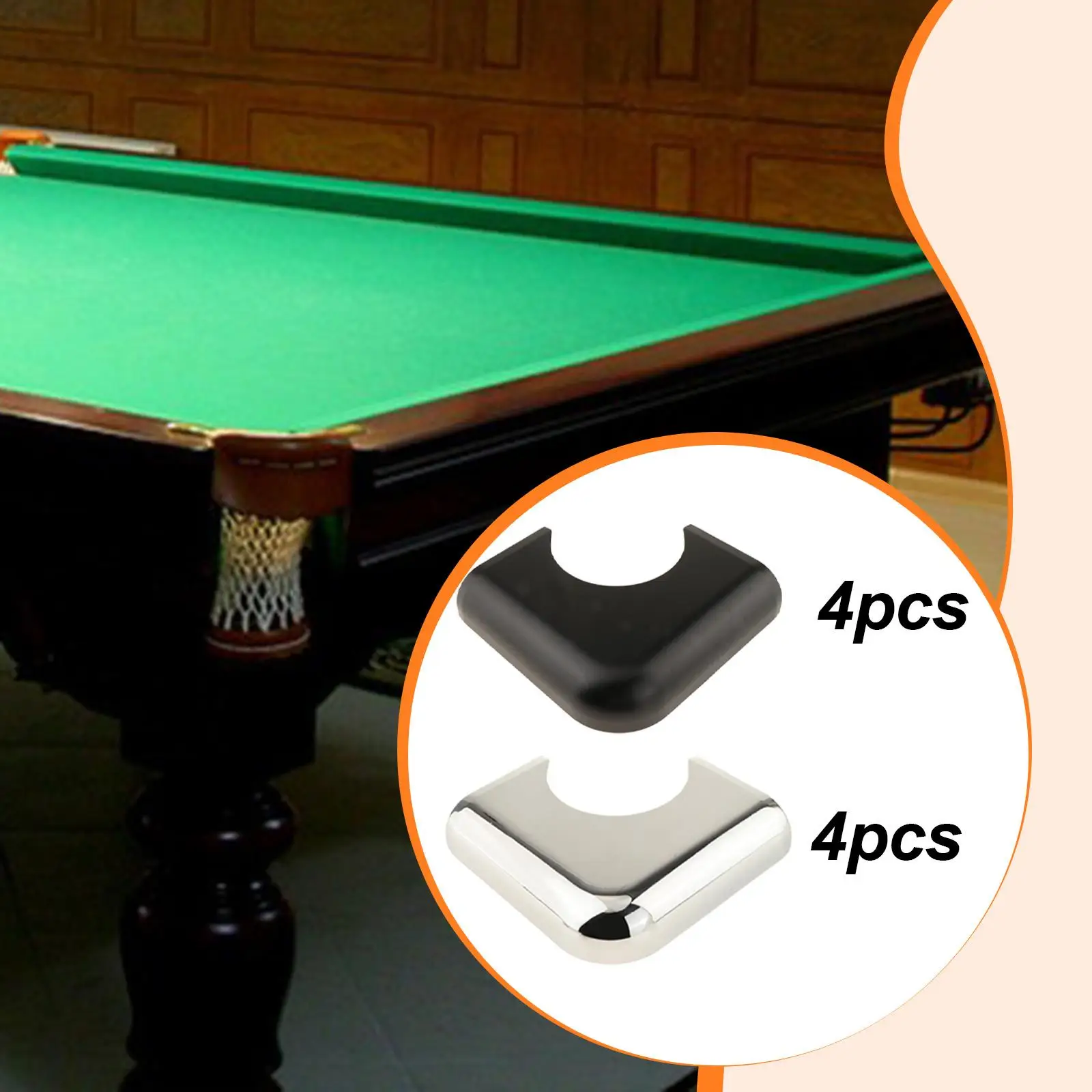 

4 Pieces Pool Table Corners Snooker Table Hardware Parts Protector Wear Resistant Covers Billiard Table Corner Trim Replacement