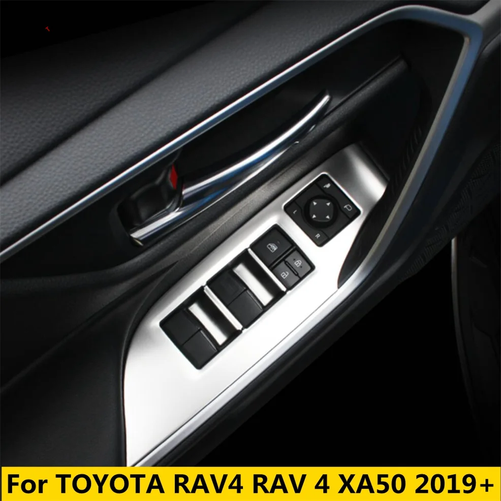 

Accessories For Toyota RAV4 2019 - 2024 RAV 4 XA50 ABS Window Glass Lift Button Control Switch Panel Trim Cover Stickers