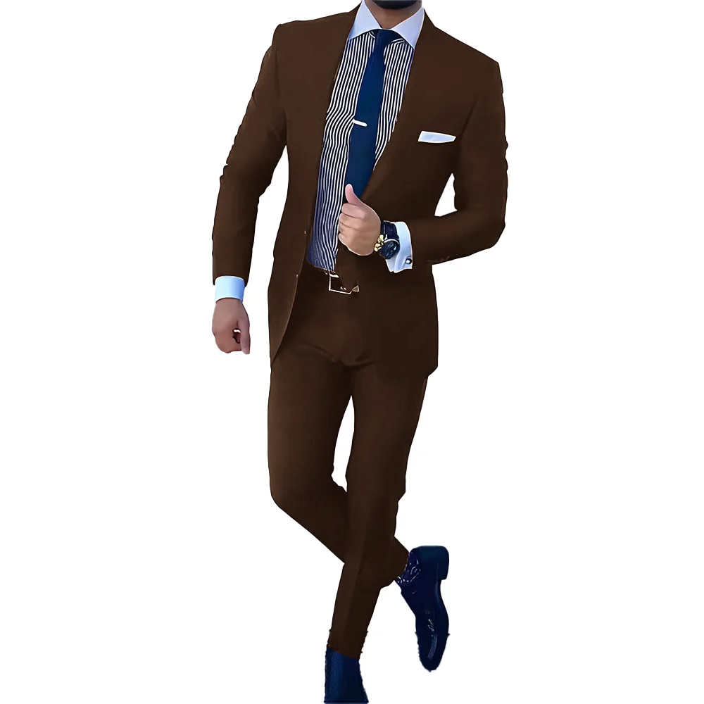 Royal Blue Business Men's Suit 2 piece suit Formal Work Clothes Office Slim Fit Jacket Pants Wedding Groom Tuxedo Party Dress