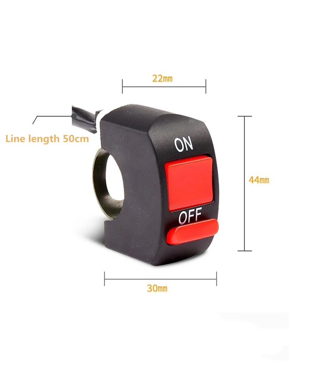 

DC 12V/10A Motorcycle Handlebar Flameout Switch ON OFF Power Button for Motor ATV Bike Black Universal