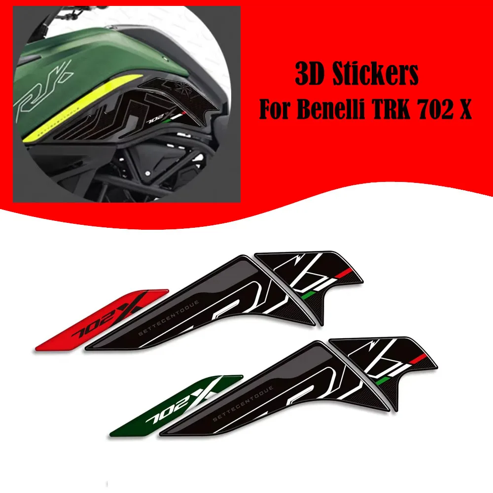 

NEW Motorcycle Protector Tank Pad Side Grips Gas Fuel Oil Kit Knee Stickers Decals Adventure For Benelli TRK 702X 702X 2023 2024