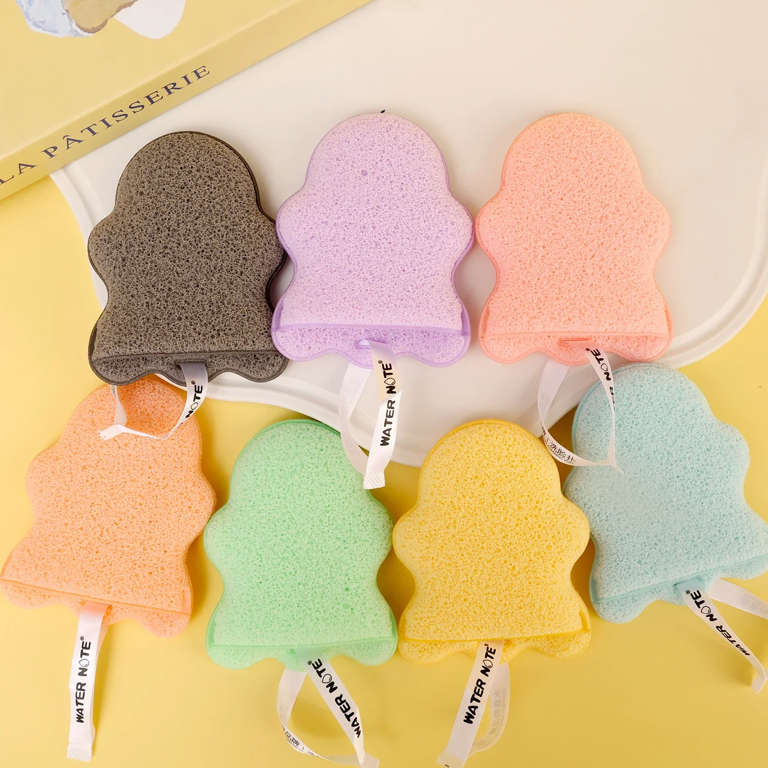 1/10 個再利用可能なソフト洗顔パフフェイスクリーニングスポンジパッドクリーニングスパマッサージメイクアップディープリムーバーににきびツール