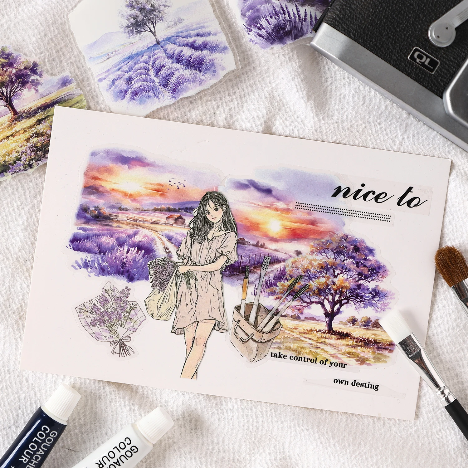 4 لفات سجل القصاصات الشريط رومانسية مشهد المناظر الطبيعية موضوع ل المجلات الكولاج تزيين جراب هاتف دفتر DIY بها بنفسك لوازم الحرفية