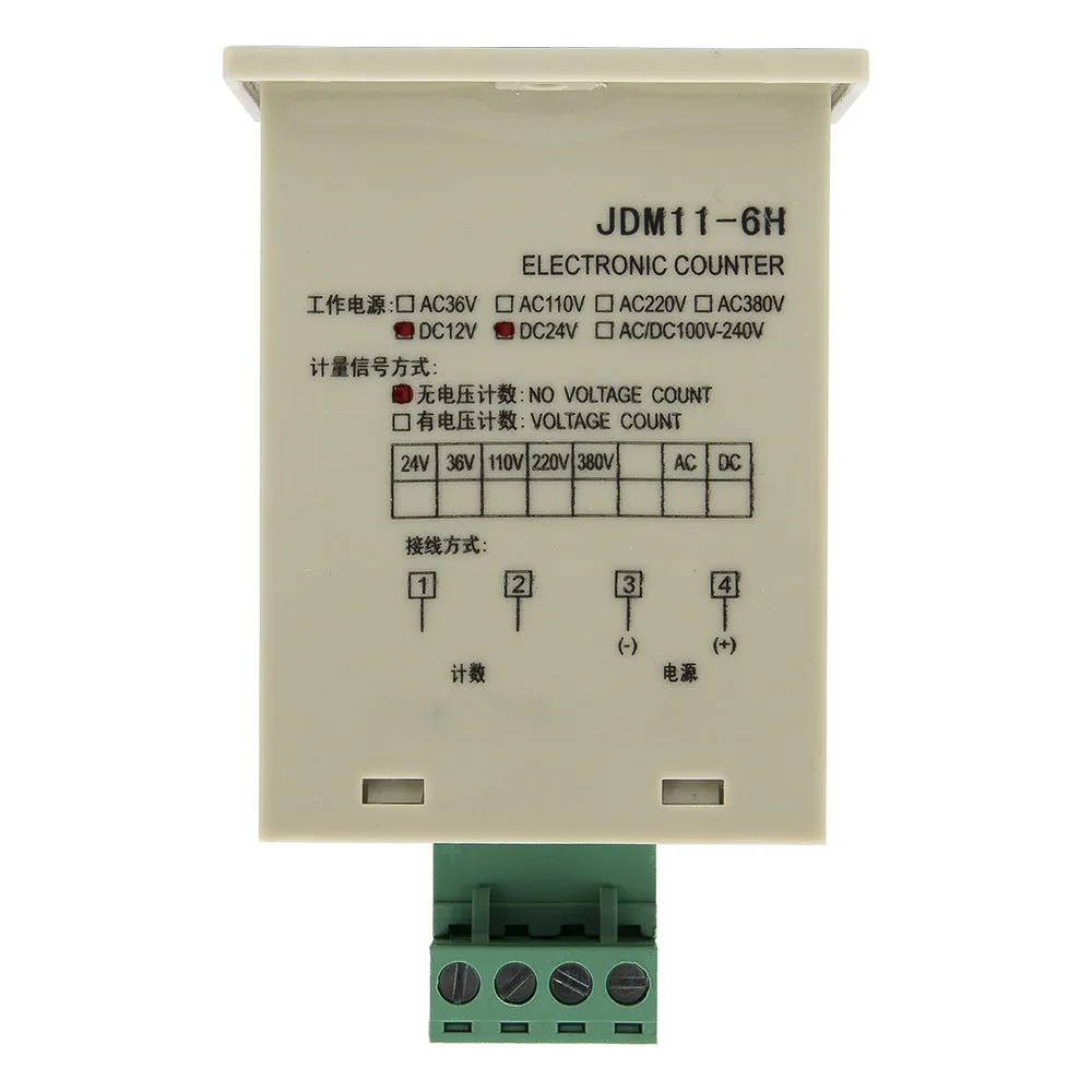 JDM11-6H 4 pin contact signal input digital electronic counter relay JDM11 production counter AC 220V 110V 380V 36V DC 24V 12V