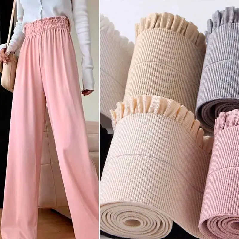 Lace folded in half, 6cm loose elastic straps, high trouser waistband, high-waisted accessories, elastic bands, high stretch