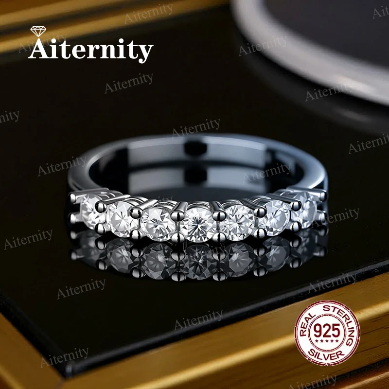 

100% Real S925 Silver Ring For Men and Women Luxury Brilliant D VVS1 Moissanite Pass Diamond Tester Pen And Zircon Unisex Rings