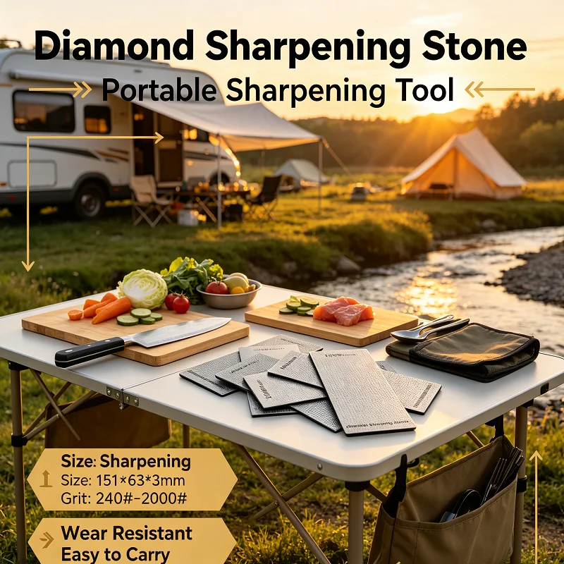 Kitchen Knife Sharpening Grinding Tool 151*63*3mm 240#-2000# Starry Surface Ultra-thin Diamond Whetstone