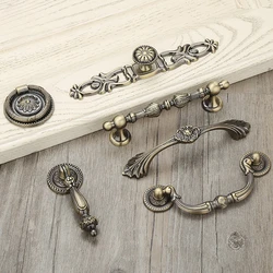 Antique Furniture Closet Dresser Hardware Cupboard Bronze Zinc Alloy Kitchen Handle Drawer Pulls Cabinet Knobs And Handles