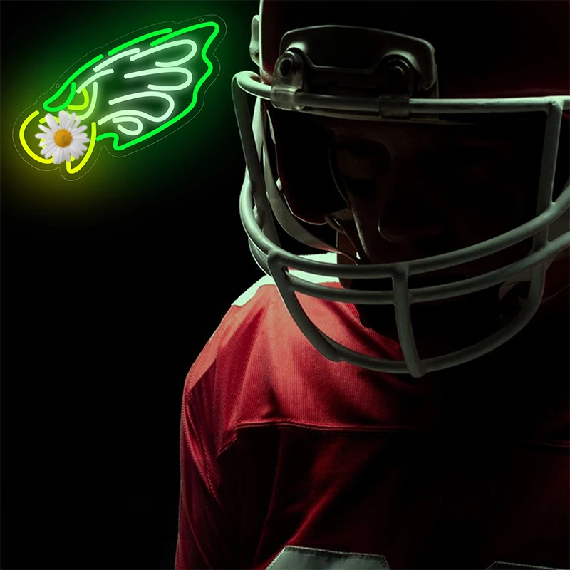 Football Neon Sign for Wall Decor Football Team Led Neon Light for Party Club Bar Dorm Birthday Gifts for Rugby Fans