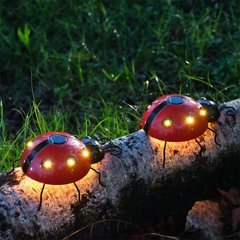 

Outdoor Solar Ladybug Garden Light Waterproof LED Hanging Wall Lawn Pathway Landscape Decor for Yard Patio Statue Lighting