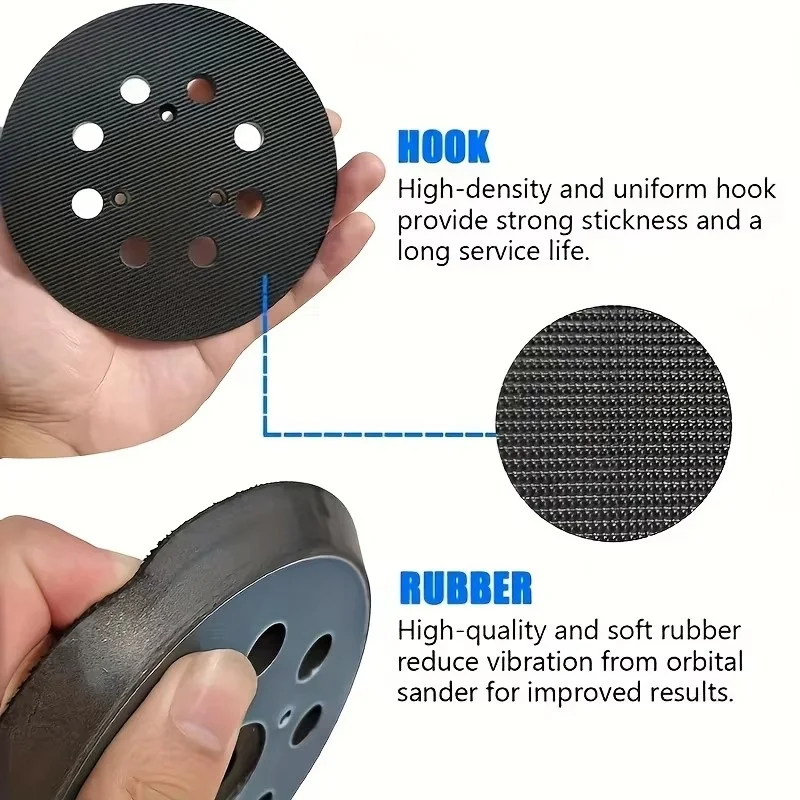 5-inch diameter 8-hole sanding machine hook ring replacement sanding pad, suitable for Makita BO5010, BO5030/K, sanding machin