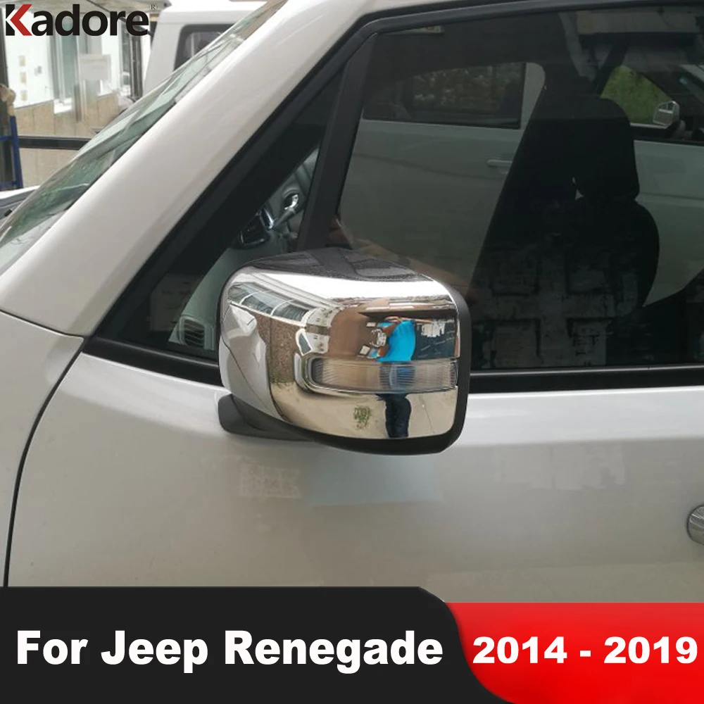 

For Jeep Renegade 2014 2015 2016 2017 2018 2019 Chrome Car Rearview Mirror Cover Trim Side Wing Mirror Cap Covers Accessories