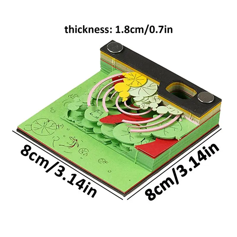 3D Carving Art Notepad Aesthetic Paper Sculpture Notepad With Acrylic Display Box Creative Decorative Gift For Holiday