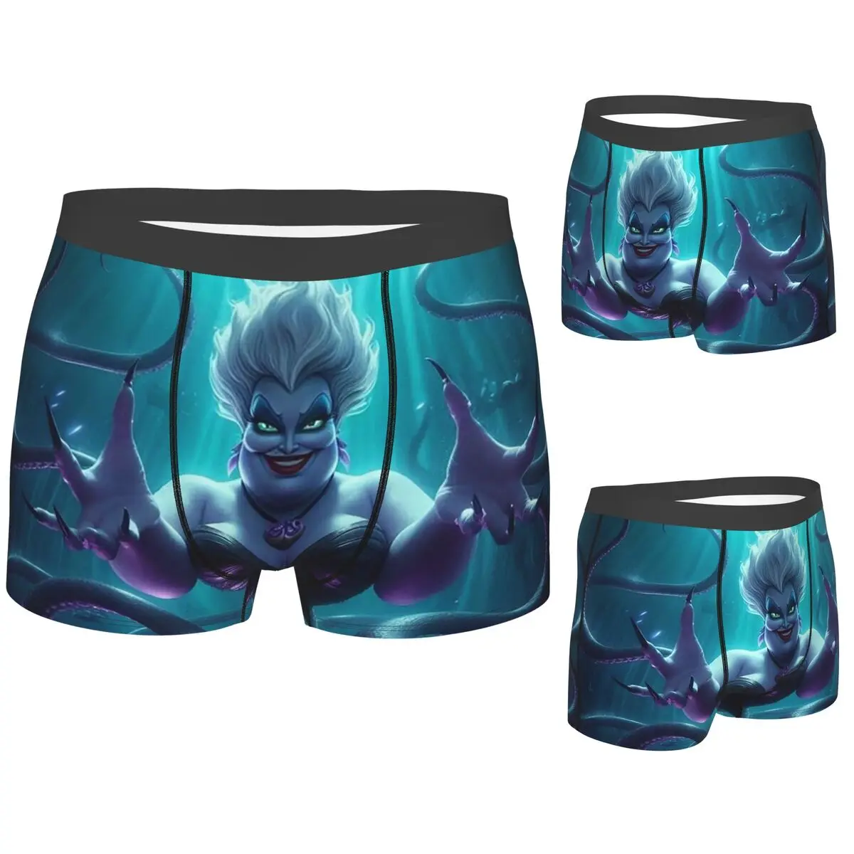 

Boxer Underpants Shorts Villains Ursula Panties Male Ventilate Underwear for Homme Man Boyfriend Gifts
