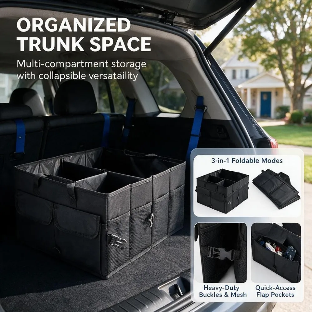 Big Capacity Car Storage Box Car Trunk Organizer Eco-Friendly Super Durable Collapsible Cargo Storage Tool Auto Trucks Trunk Box