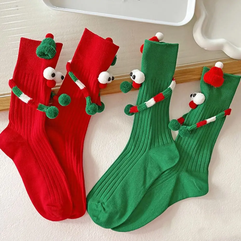 

Novelty 3D Designs Christmas Socks Big Eyes Cartoon Middle Tube Socks Cute Cartoon Socks Students
