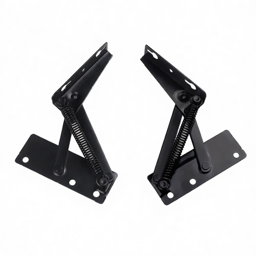 Black Steel Spring Hinge For Sofa Bed Storage Box Mechanism Lid Support Furniture Hardware Accessory Simple Modern Style