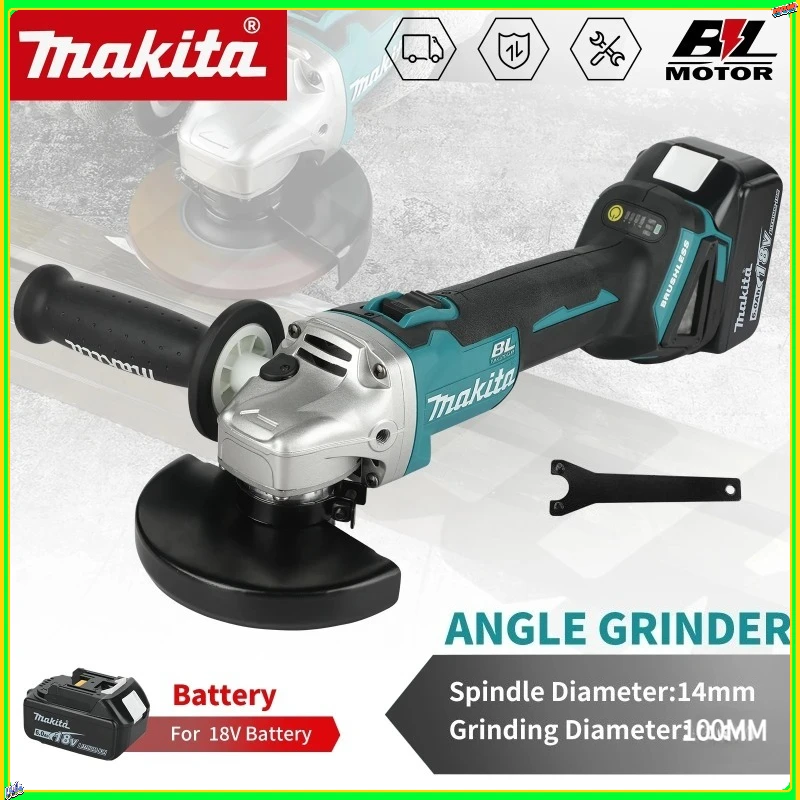 

Makita DGA404 100mm Brushless Electric Angle Grinder 18V Metal Wood Grinder Cordless Grinding Polishing Cutting Machine