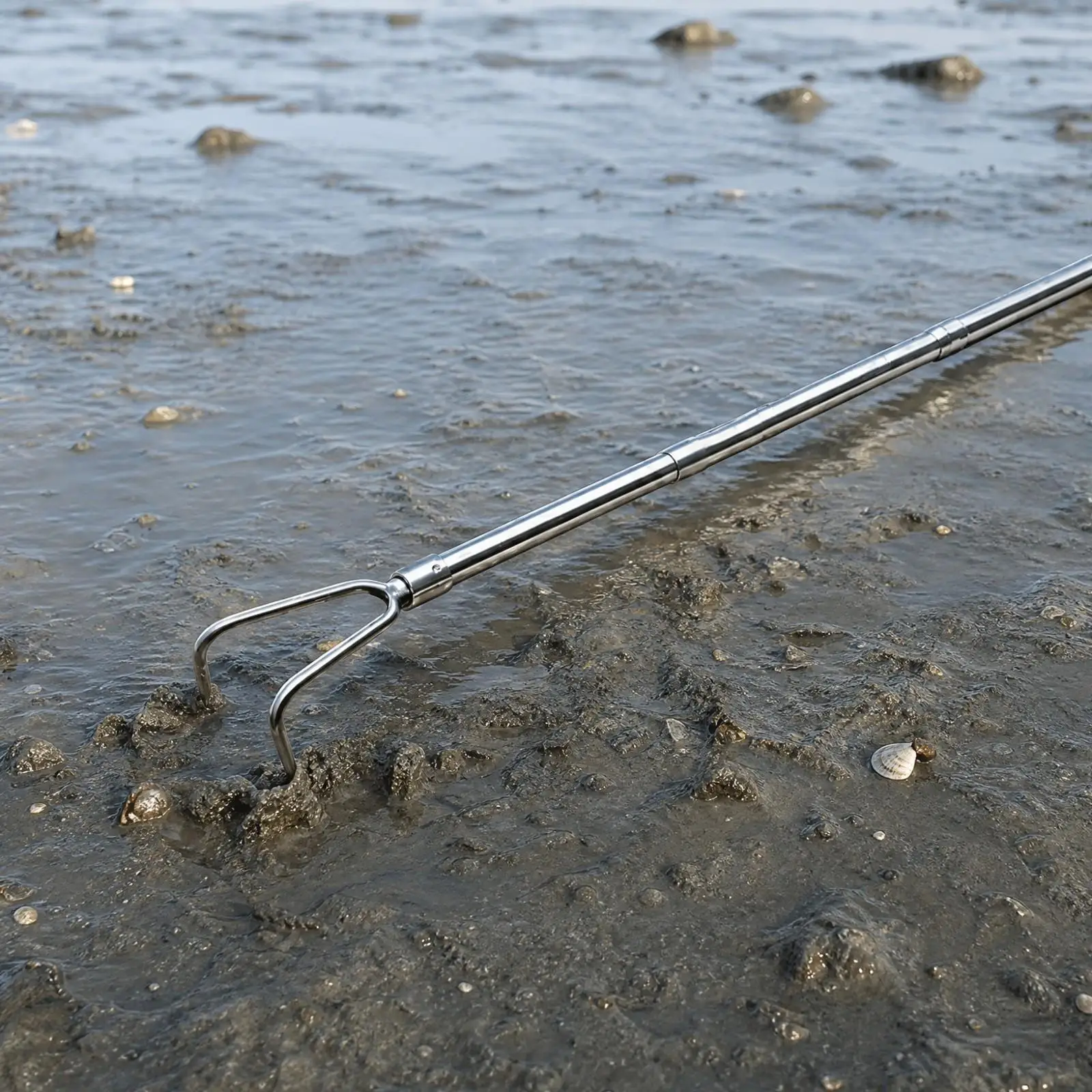Retractable Hand Rake Lightweight Three-Section Rake Rustproof Weeding Tool for Gardeners, Foragers, Gardening, Beachcombing,