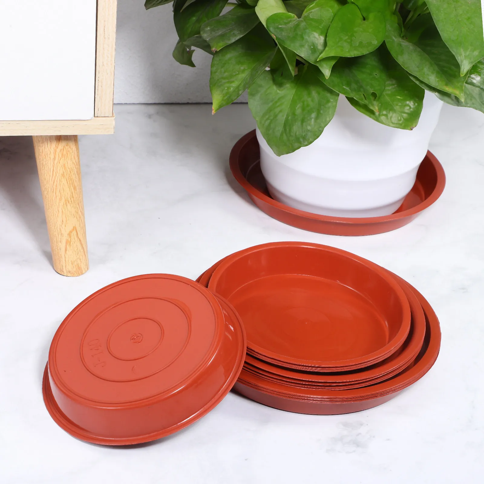 12Pcs Plant Trays for Pots Plastic Saucers to Catch Excess Water Versatile Indoor Balcony Garden Use Round Shaped Plant Drip