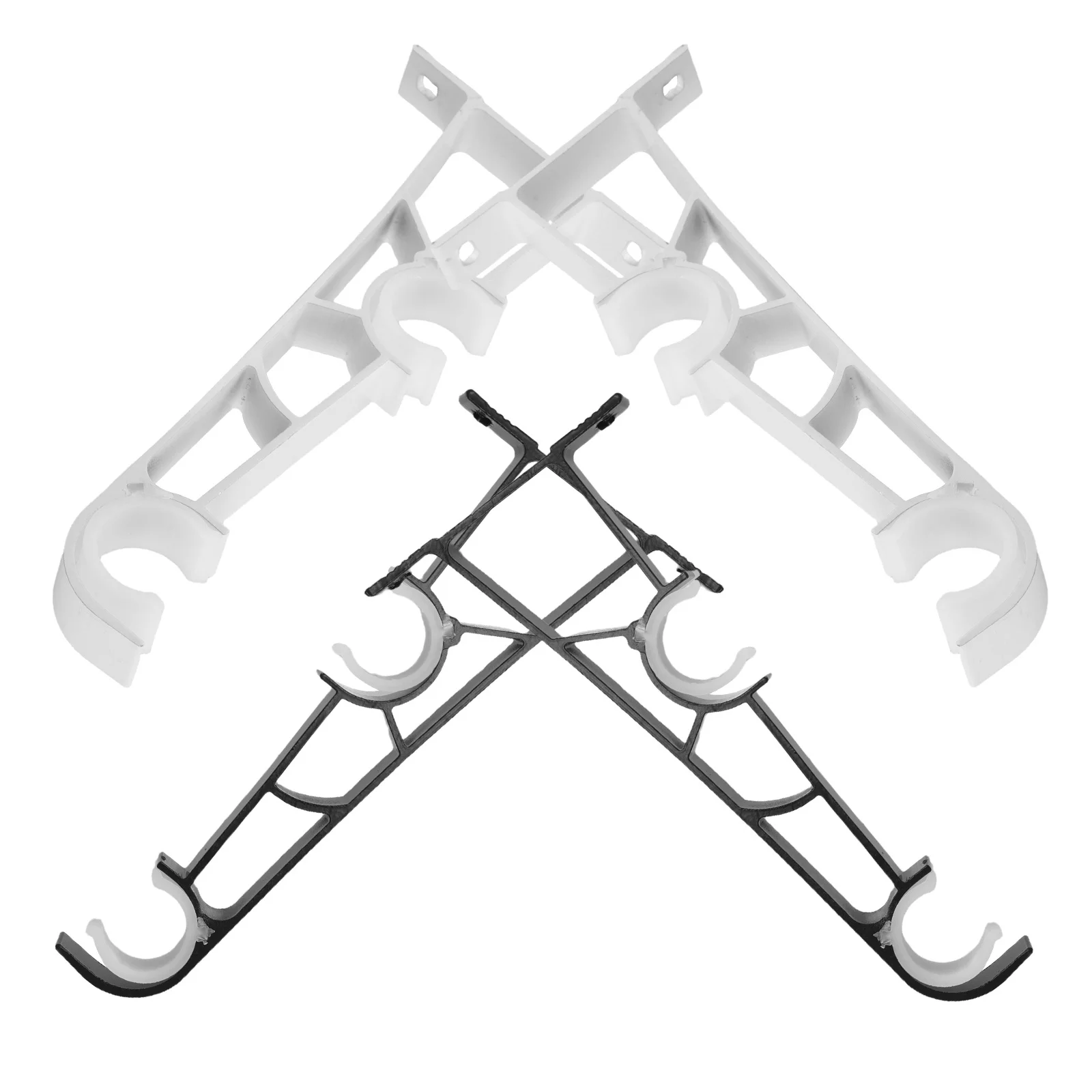 

4Pcs Double Curtain Rod Bracket Heavy Duty Wall Mounted Holders for Long Lasting Durability and Stability Curtain Bracket Set