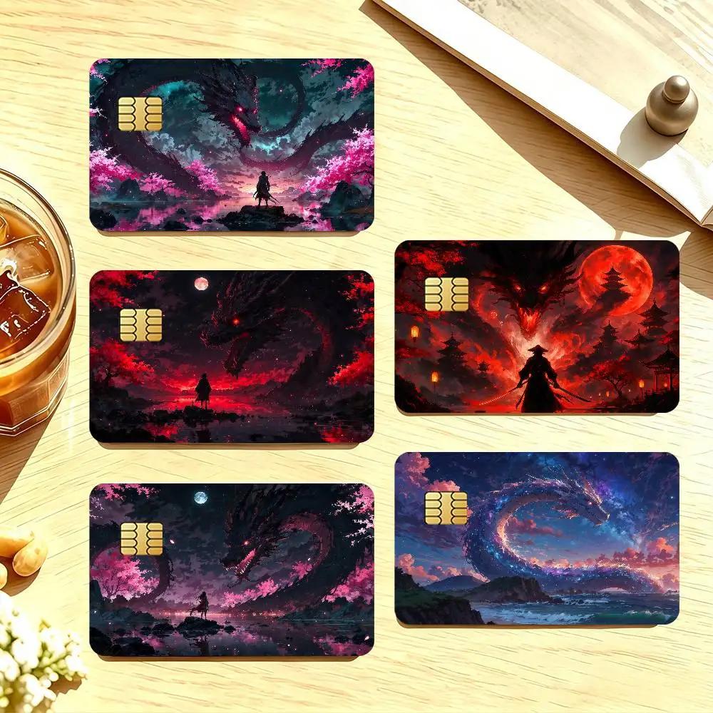 Dragon Credit Card Public Transportation Cards Protective Sticker Waterproof Card Face Decoration 4PCS