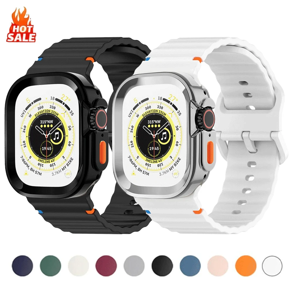 Silikonhülle + Armband für Apple Watch Ultra 3 49 mm 42 mm 46 mm 44 mm 40 mm 45 mm 41 mm Armbandabdeckung für iWatch Serie 11 10 SE 3 9 8 7