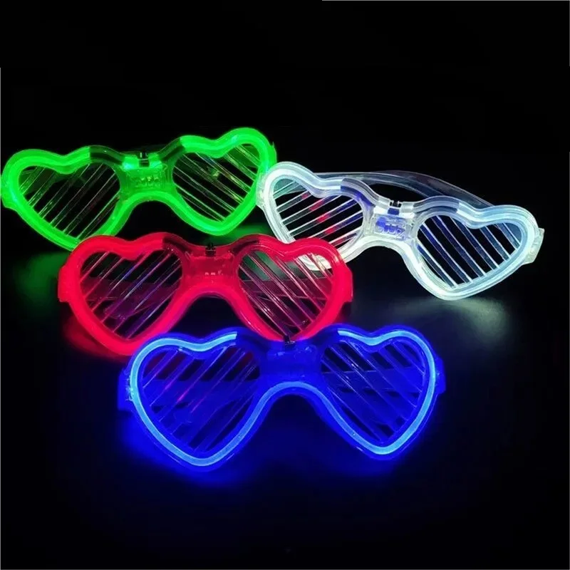 100Pcs/Lot Cool Flash Luminous Glasses Love Square Shutter Frame LED Party Light Sunglass Bar KTV Disco Festival Glasses Eyewear