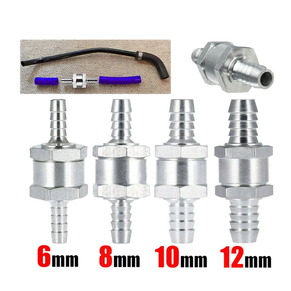 6/8/10/12mm New Check Valves Aluminum Way Check Valve Fuel Water Vapor Air Vacuum For Car Dieselgasoline Pressure 0.2-6 Bar