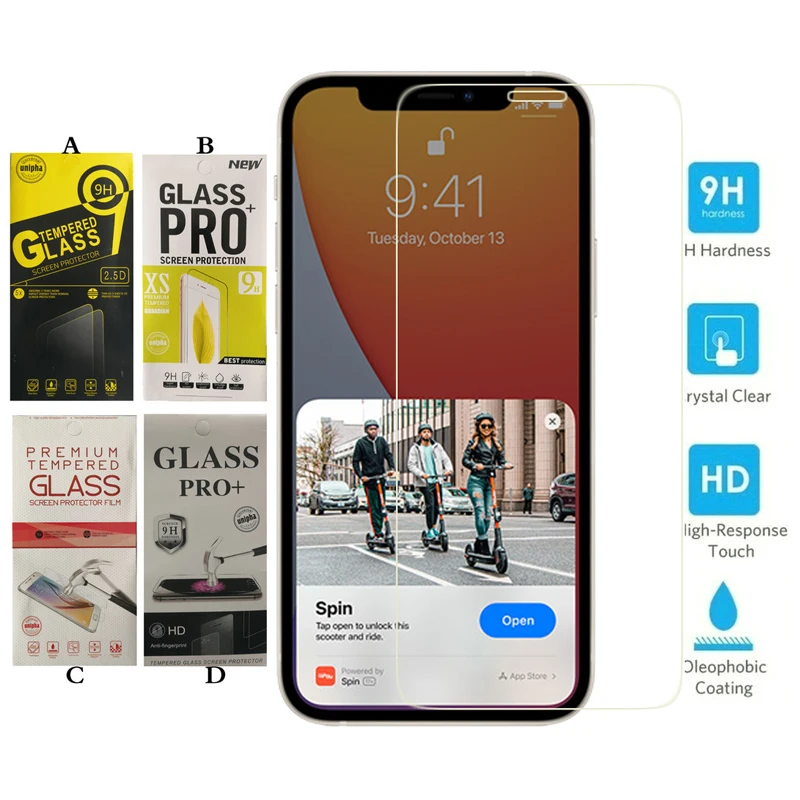 

2.5D 9H Tempered Glass Protector for iPhone 14 13 12 5.4 pro 6.1 max 6.7 11 XR XS X 8 7 plus 6s With Retail Package 1500 pcs