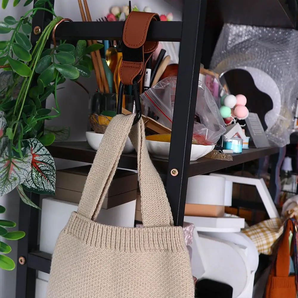 

Convenient PU Leather Stroller Accessories Hanging Bags Baby Bag Stroller Hook Pram Hook Stroller Hooks Clips Cart Organizer