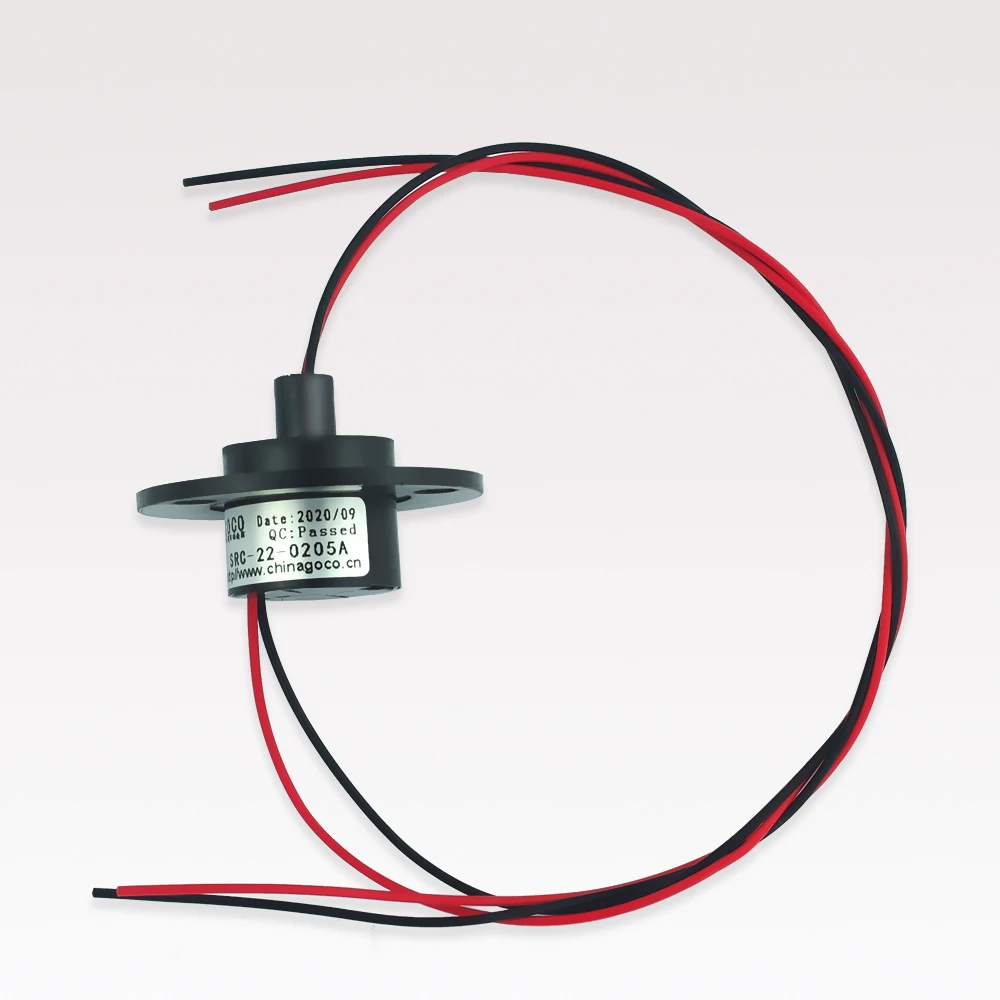 Wind Power Slip ring 2-way 5a, each ring current 5a, rotating dining table slip ring wire diameter 1.3mmSRC-22-0205A