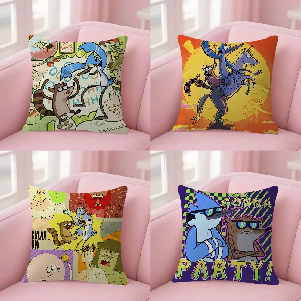 Anime R-Regular Show Cushion Office Cushion Pillowcase Car Cushion Cover45X45CM Lumbar Pillowcase Sofa Pillowcover